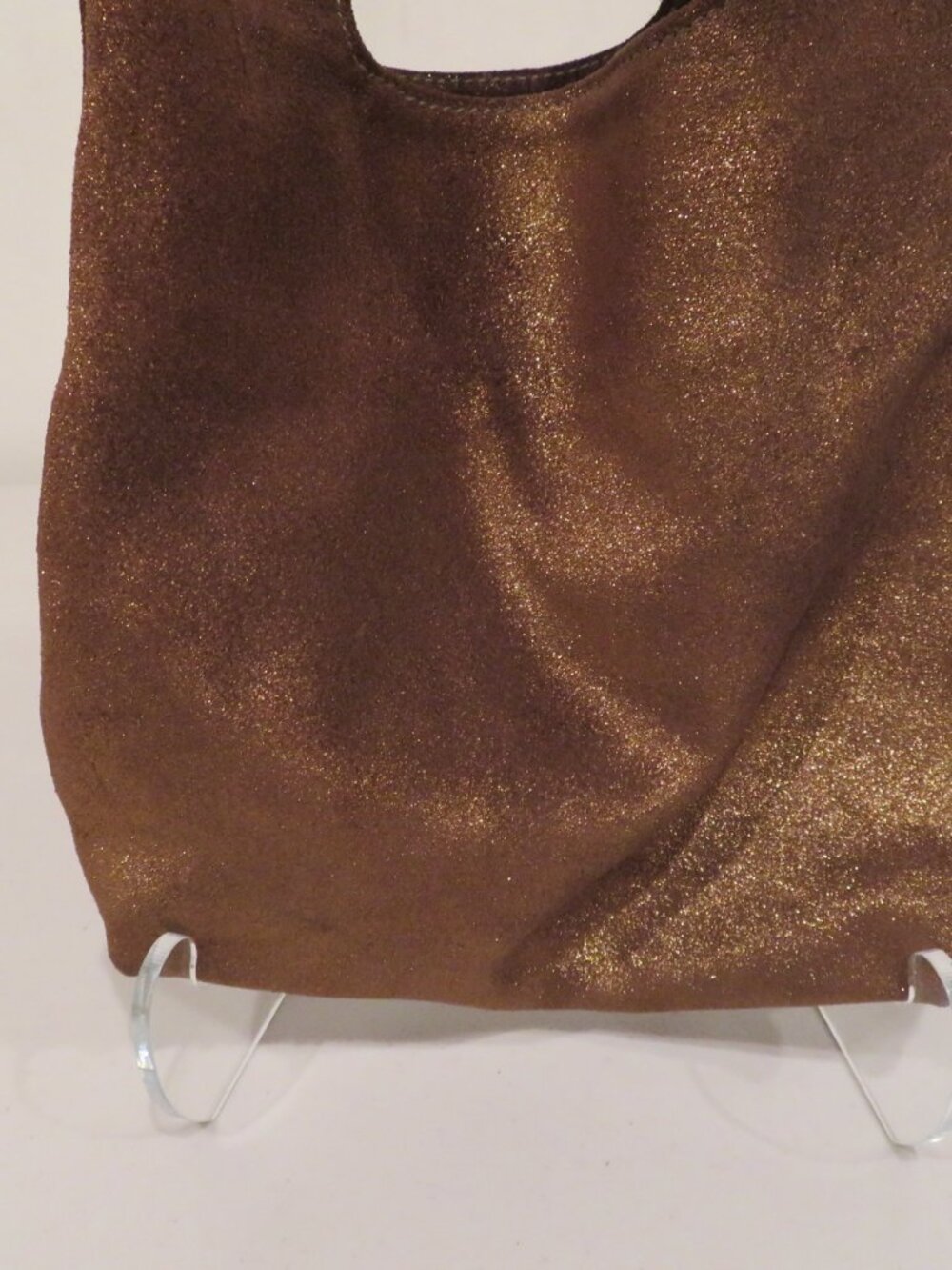 Kale Brown Suede Japanese Style Knot Wristlet Bag - Picture 3 of 12